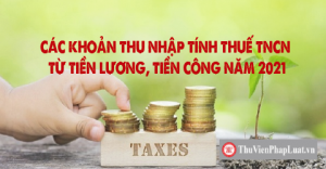 Các khoản thu nhập chịu thuế thu nhập cá nhân