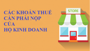 Các loại thuế mà Hộ kinh doanh phải nộp